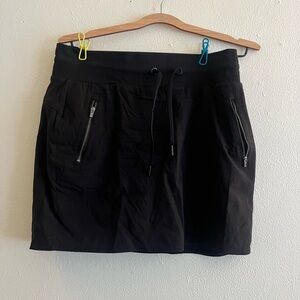 Athleta Black Skort with Drawstring and Zipper Accents